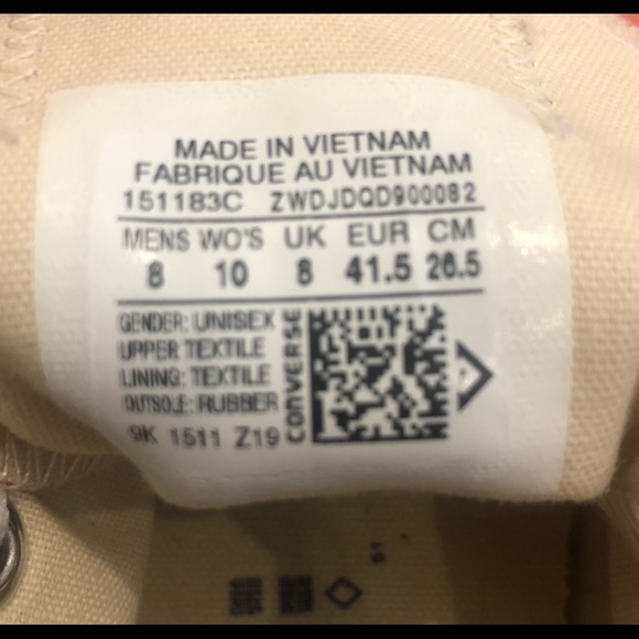 Orange converse size 8Men size 10women never worn - Picture 3 of 8